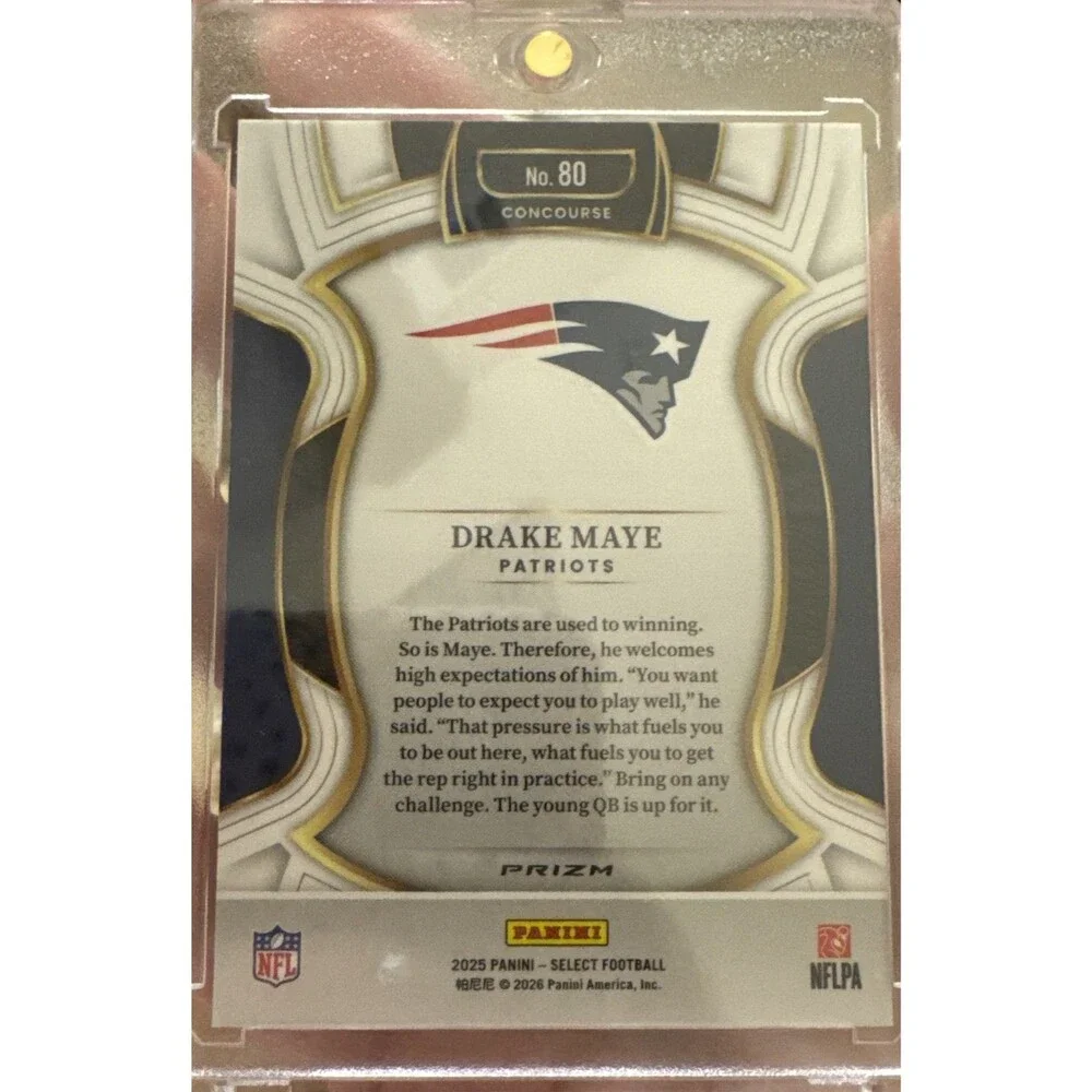 2025 Panini Select Concourse Drake Maye #80 Silver Prizm Patriots